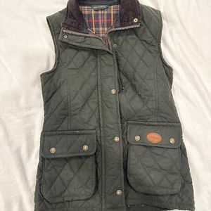 Oxford blue quilted gilet vest in hunter green